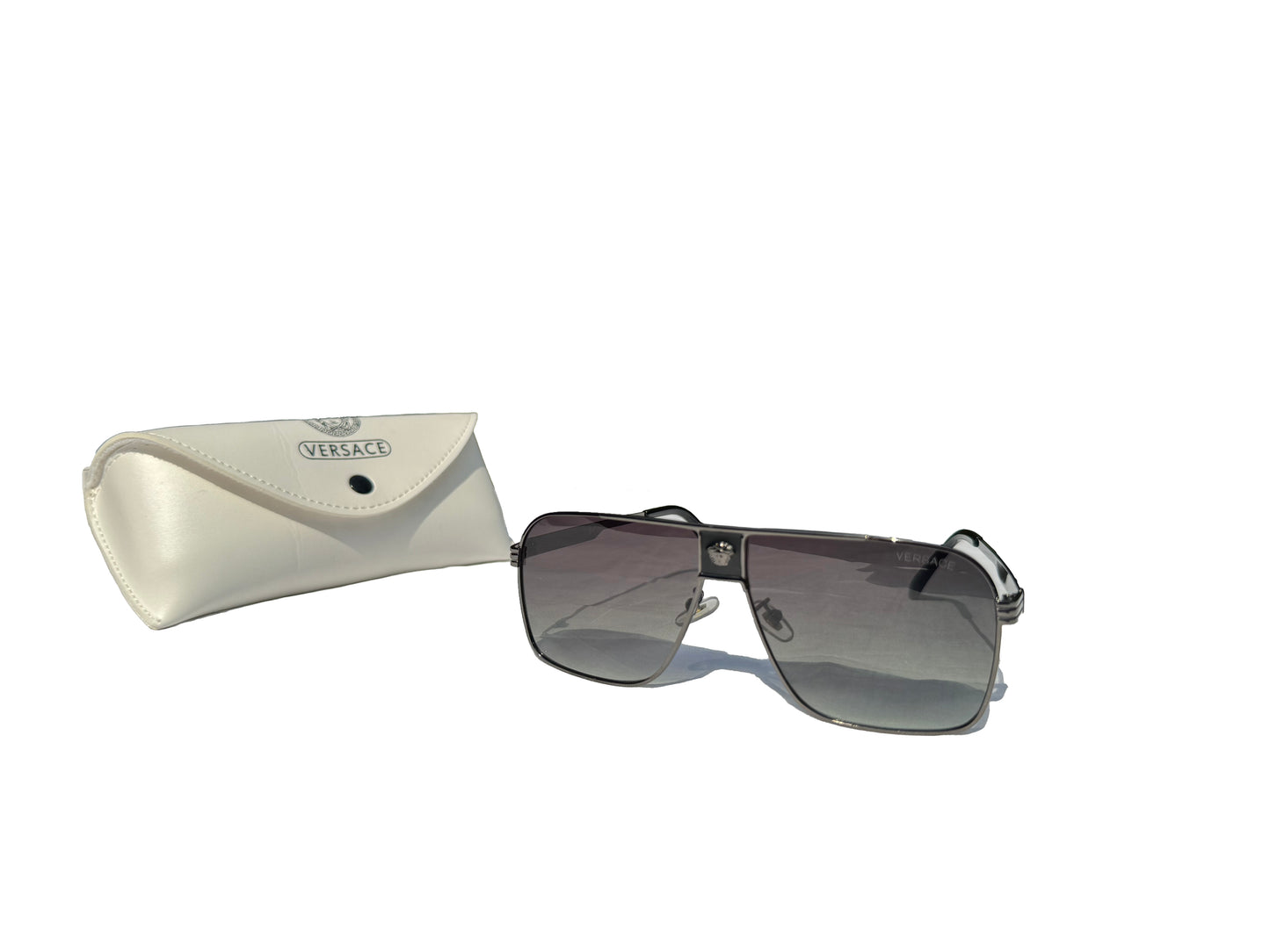 Luxury Versace Square Sunglasses - Black Frame